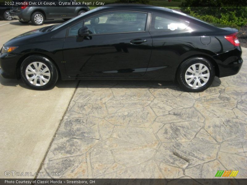 Crystal Black Pearl / Gray 2012 Honda Civic LX Coupe
