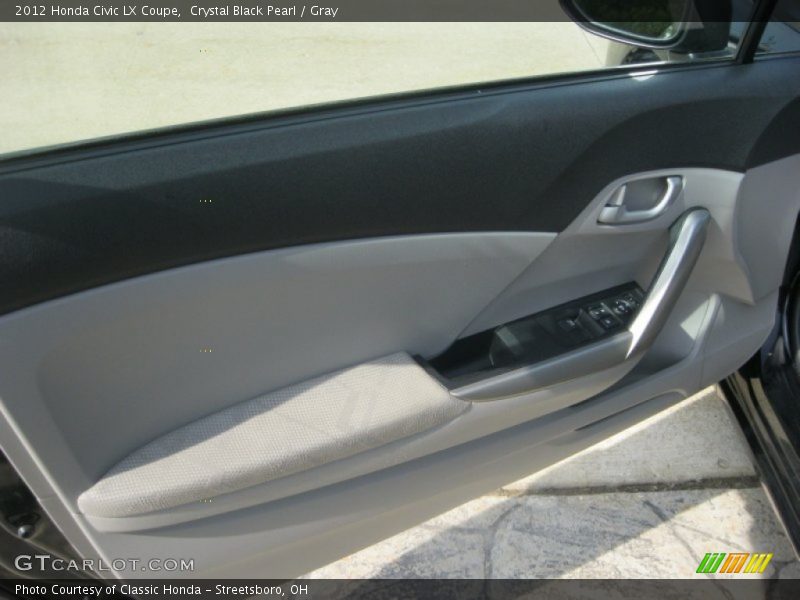 Crystal Black Pearl / Gray 2012 Honda Civic LX Coupe