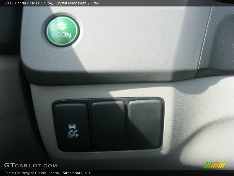 Crystal Black Pearl / Gray 2012 Honda Civic LX Coupe