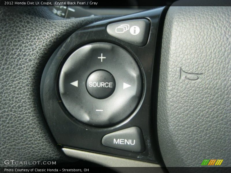 Crystal Black Pearl / Gray 2012 Honda Civic LX Coupe