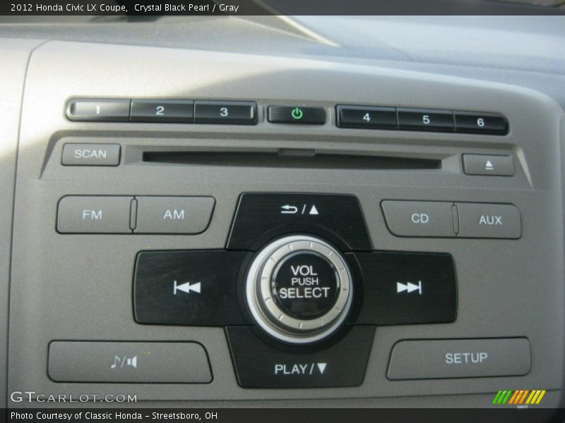 Crystal Black Pearl / Gray 2012 Honda Civic LX Coupe