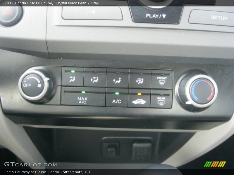 Crystal Black Pearl / Gray 2012 Honda Civic LX Coupe
