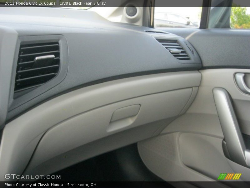 Crystal Black Pearl / Gray 2012 Honda Civic LX Coupe