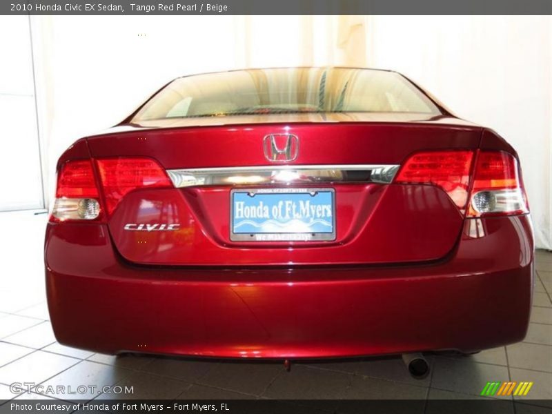 Tango Red Pearl / Beige 2010 Honda Civic EX Sedan