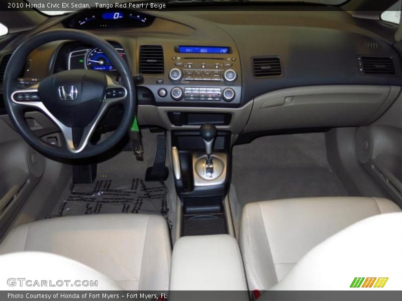 Tango Red Pearl / Beige 2010 Honda Civic EX Sedan