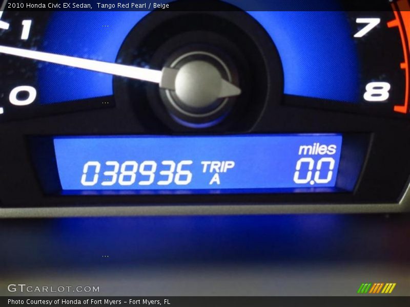 Tango Red Pearl / Beige 2010 Honda Civic EX Sedan