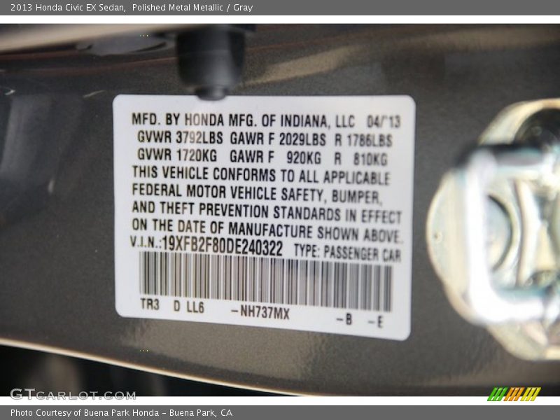 NH737MX - 2013 Honda Civic EX Sedan