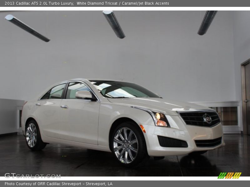 White Diamond Tricoat / Caramel/Jet Black Accents 2013 Cadillac ATS 2.0L Turbo Luxury