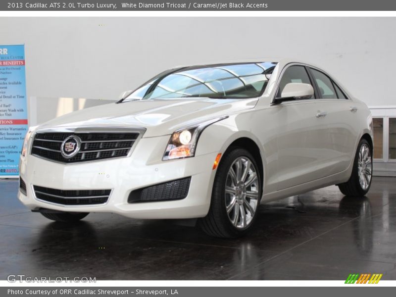 White Diamond Tricoat / Caramel/Jet Black Accents 2013 Cadillac ATS 2.0L Turbo Luxury
