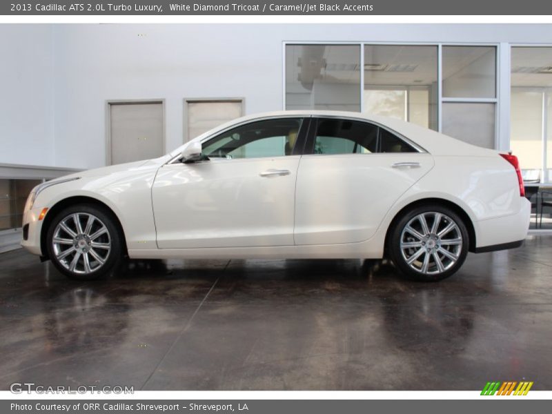 White Diamond Tricoat / Caramel/Jet Black Accents 2013 Cadillac ATS 2.0L Turbo Luxury
