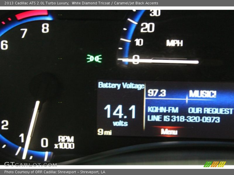 White Diamond Tricoat / Caramel/Jet Black Accents 2013 Cadillac ATS 2.0L Turbo Luxury