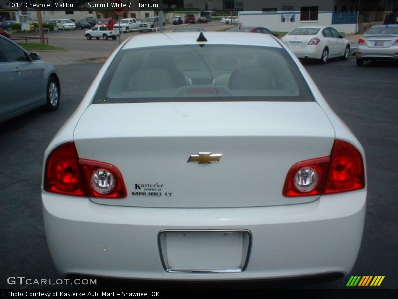 Summit White / Titanium 2012 Chevrolet Malibu LT