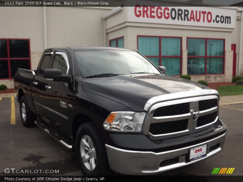 Black / Black/Diesel Gray 2013 Ram 1500 SLT Quad Cab