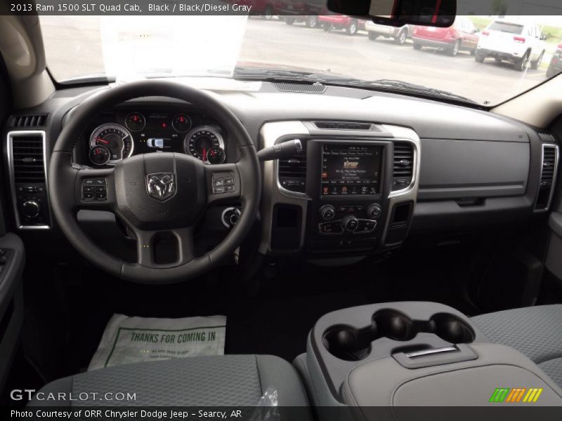 Black / Black/Diesel Gray 2013 Ram 1500 SLT Quad Cab