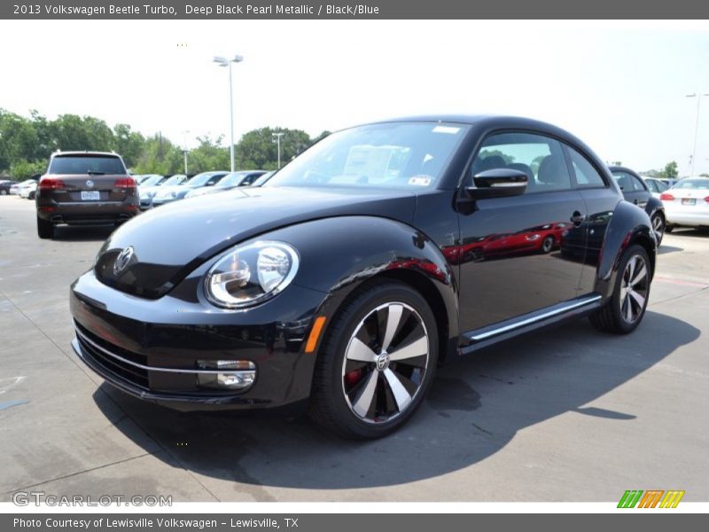 Deep Black Pearl Metallic / Black/Blue 2013 Volkswagen Beetle Turbo
