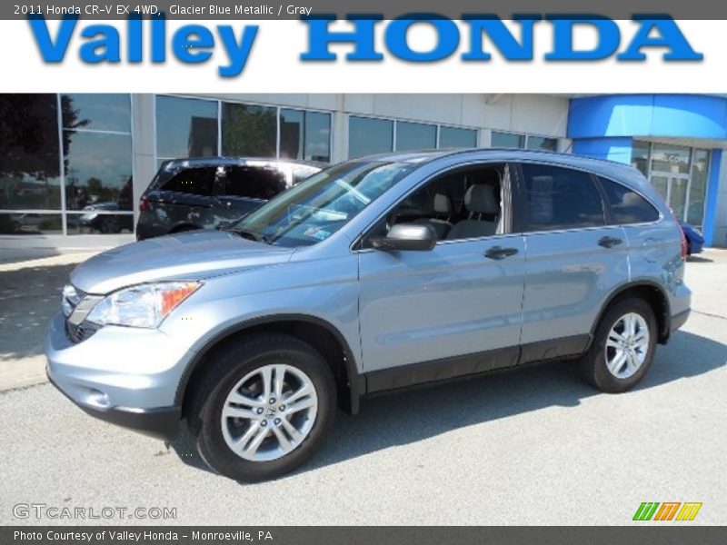 Glacier Blue Metallic / Gray 2011 Honda CR-V EX 4WD