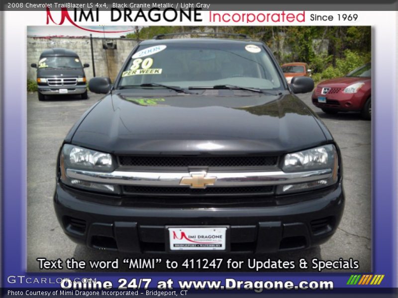 Black Granite Metallic / Light Gray 2008 Chevrolet TrailBlazer LS 4x4