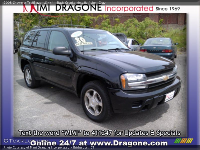 Black Granite Metallic / Light Gray 2008 Chevrolet TrailBlazer LS 4x4