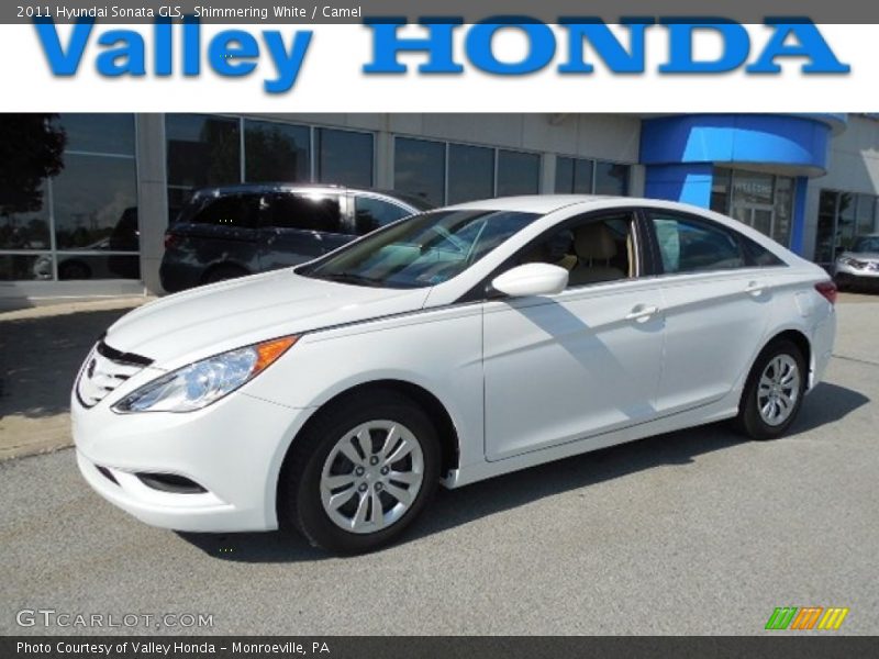 Shimmering White / Camel 2011 Hyundai Sonata GLS