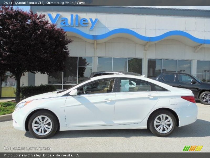 Shimmering White / Camel 2011 Hyundai Sonata GLS