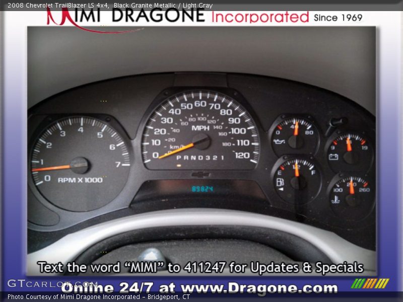 Black Granite Metallic / Light Gray 2008 Chevrolet TrailBlazer LS 4x4