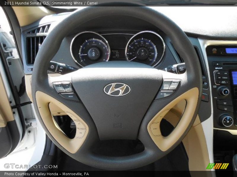 Shimmering White / Camel 2011 Hyundai Sonata GLS