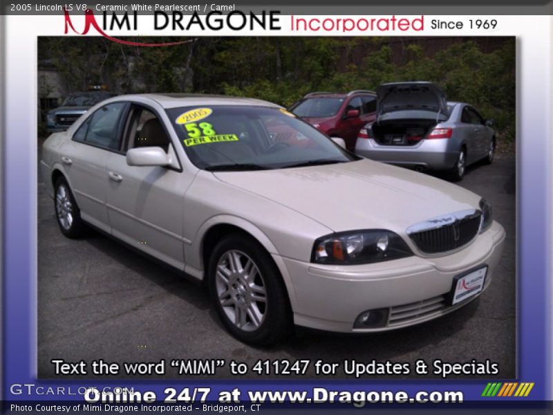 Ceramic White Pearlescent / Camel 2005 Lincoln LS V8