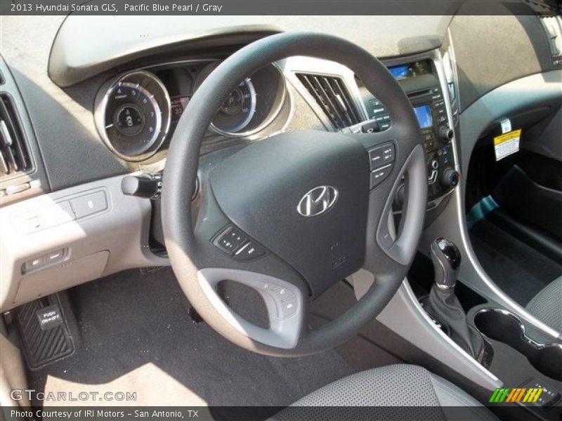 Pacific Blue Pearl / Gray 2013 Hyundai Sonata GLS