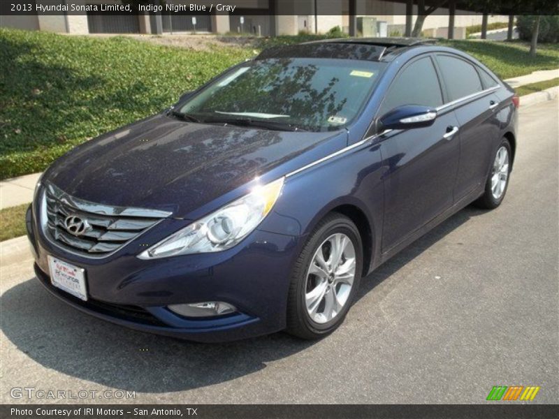 Indigo Night Blue / Gray 2013 Hyundai Sonata Limited