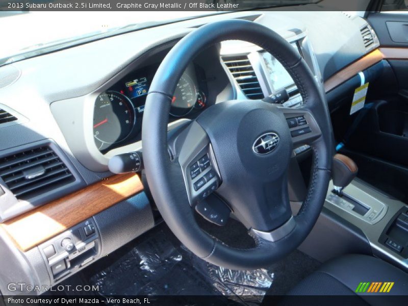 Graphite Gray Metallic / Off Black Leather 2013 Subaru Outback 2.5i Limited