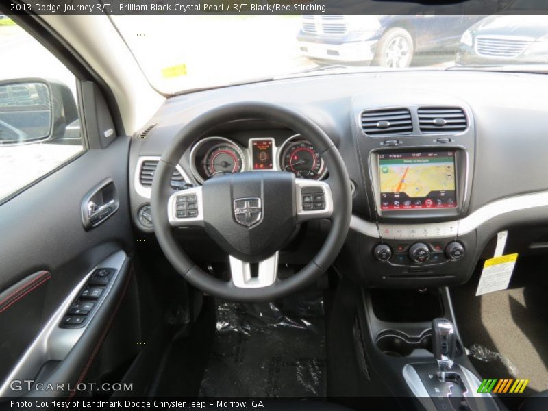 Brilliant Black Crystal Pearl / R/T Black/Red Stitching 2013 Dodge Journey R/T