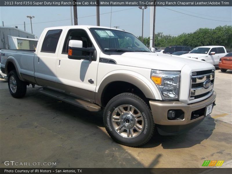 White Platinum Metallic Tri-Coat / King Ranch Chaparral Leather/Adobe Trim 2013 Ford F350 Super Duty King Ranch Crew Cab 4x4