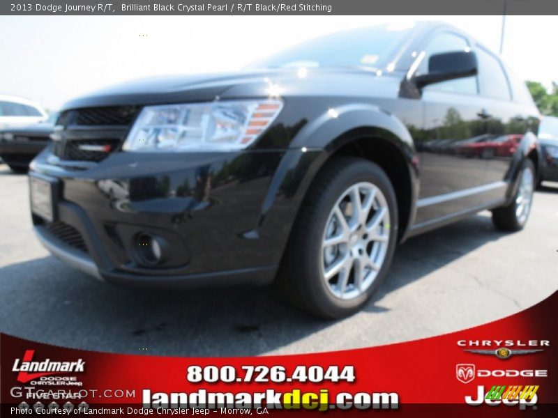 Brilliant Black Crystal Pearl / R/T Black/Red Stitching 2013 Dodge Journey R/T