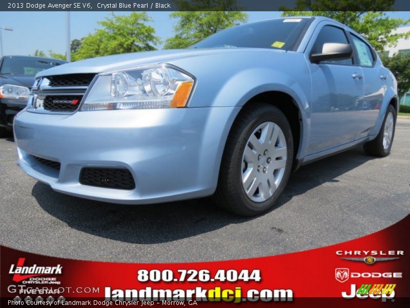 Crystal Blue Pearl / Black 2013 Dodge Avenger SE V6