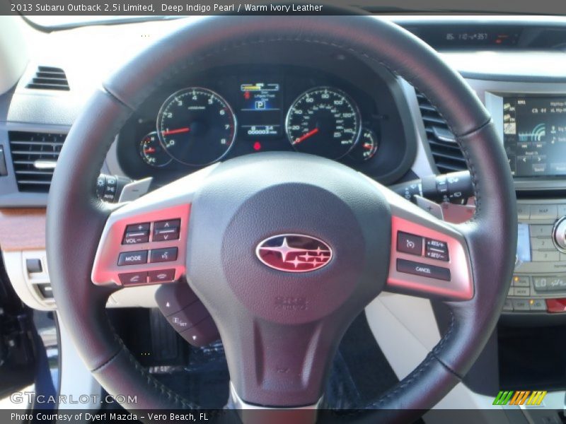 Deep Indigo Pearl / Warm Ivory Leather 2013 Subaru Outback 2.5i Limited