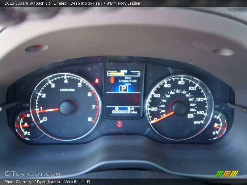 Deep Indigo Pearl / Warm Ivory Leather 2013 Subaru Outback 2.5i Limited