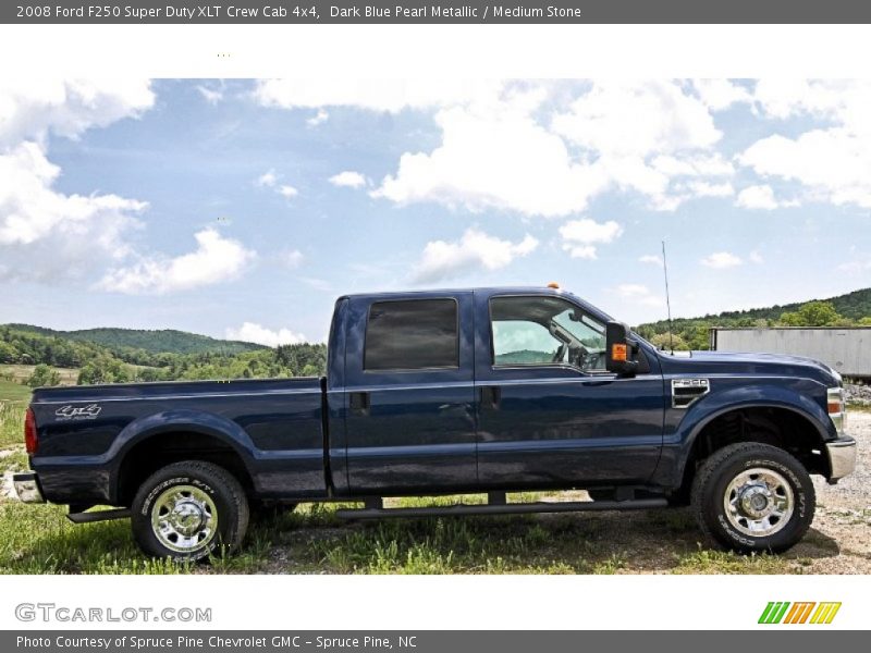 Dark Blue Pearl Metallic / Medium Stone 2008 Ford F250 Super Duty XLT Crew Cab 4x4