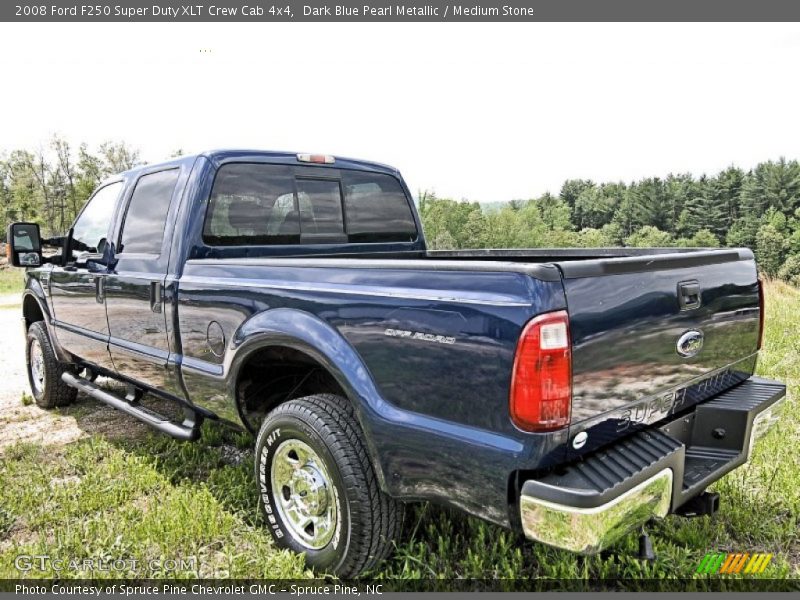 Dark Blue Pearl Metallic / Medium Stone 2008 Ford F250 Super Duty XLT Crew Cab 4x4