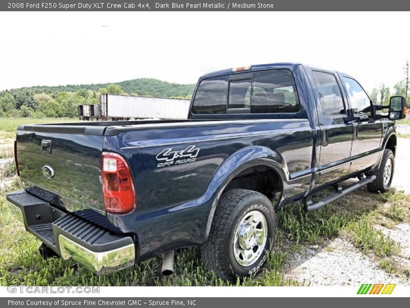 Dark Blue Pearl Metallic / Medium Stone 2008 Ford F250 Super Duty XLT Crew Cab 4x4