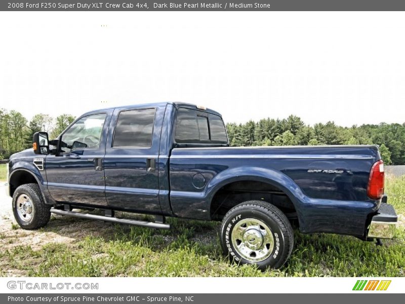 Dark Blue Pearl Metallic / Medium Stone 2008 Ford F250 Super Duty XLT Crew Cab 4x4