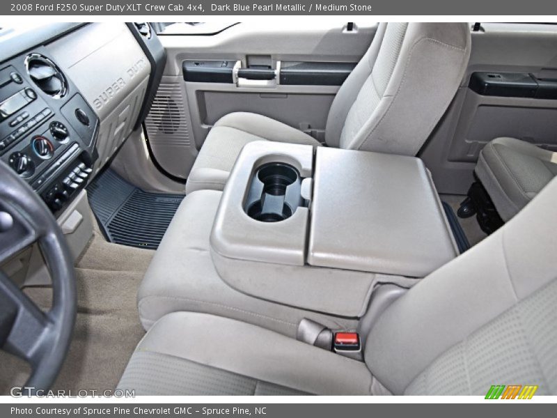 Dark Blue Pearl Metallic / Medium Stone 2008 Ford F250 Super Duty XLT Crew Cab 4x4