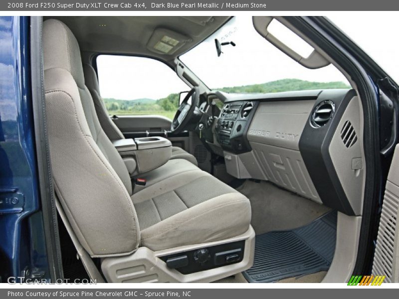 Dark Blue Pearl Metallic / Medium Stone 2008 Ford F250 Super Duty XLT Crew Cab 4x4