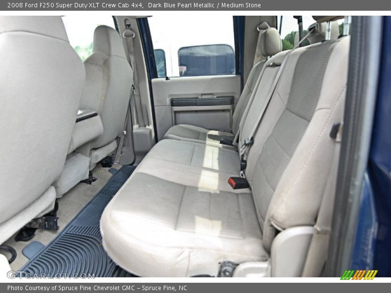 Dark Blue Pearl Metallic / Medium Stone 2008 Ford F250 Super Duty XLT Crew Cab 4x4