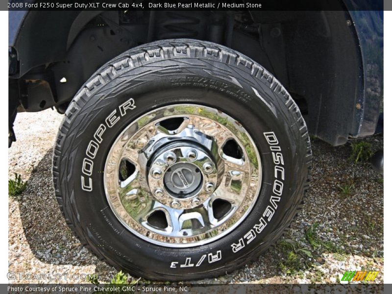 Dark Blue Pearl Metallic / Medium Stone 2008 Ford F250 Super Duty XLT Crew Cab 4x4