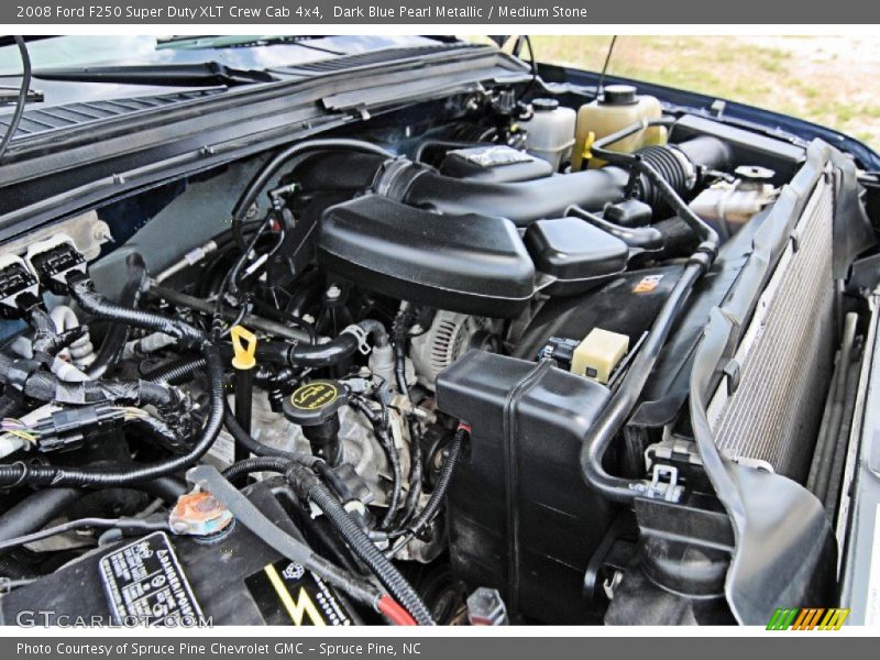 Dark Blue Pearl Metallic / Medium Stone 2008 Ford F250 Super Duty XLT Crew Cab 4x4
