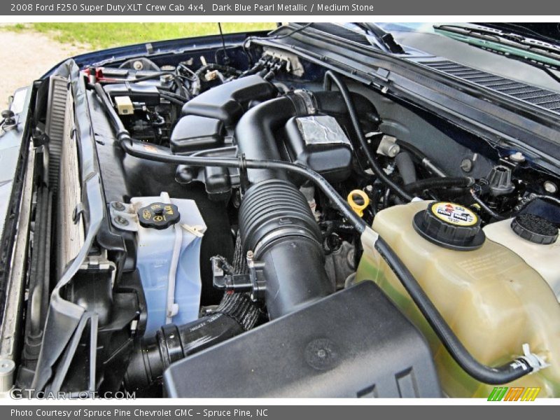 Dark Blue Pearl Metallic / Medium Stone 2008 Ford F250 Super Duty XLT Crew Cab 4x4