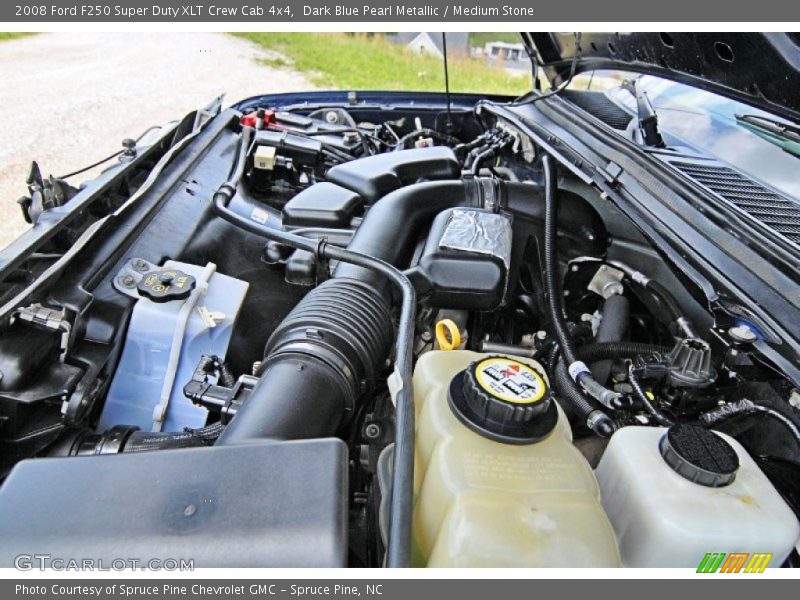 Dark Blue Pearl Metallic / Medium Stone 2008 Ford F250 Super Duty XLT Crew Cab 4x4