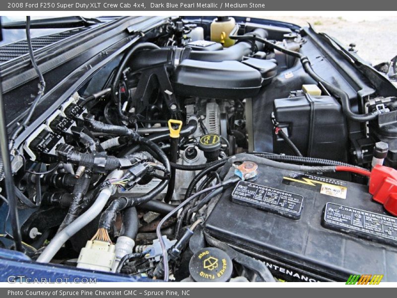 Dark Blue Pearl Metallic / Medium Stone 2008 Ford F250 Super Duty XLT Crew Cab 4x4