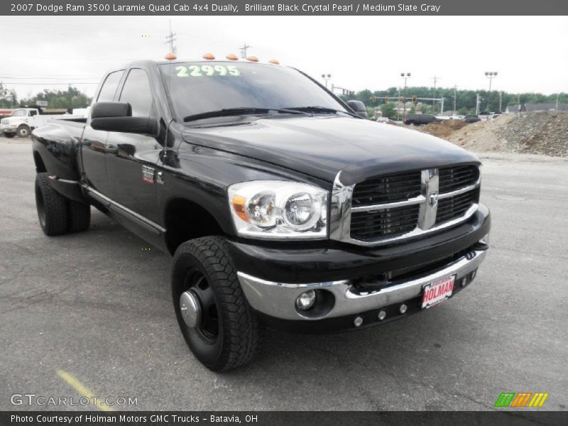 Brilliant Black Crystal Pearl / Medium Slate Gray 2007 Dodge Ram 3500 Laramie Quad Cab 4x4 Dually