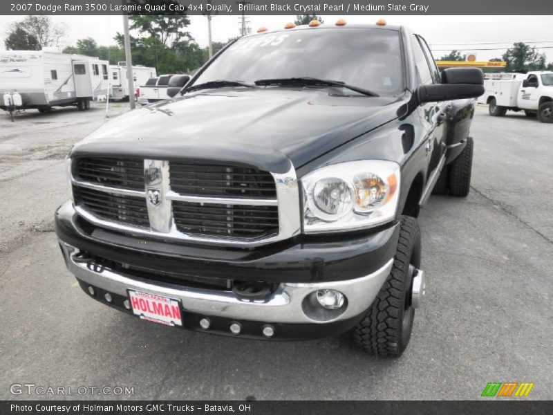 Brilliant Black Crystal Pearl / Medium Slate Gray 2007 Dodge Ram 3500 Laramie Quad Cab 4x4 Dually
